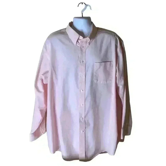 Stanford Oxford Dress Shirt Men's Size Big & Tall Neck 19 Wrinkle-Free Pocket - Picture 3 of 6